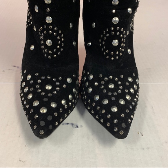 Western black cowgirl Embellished high heel boots - Picture 7 of 16
